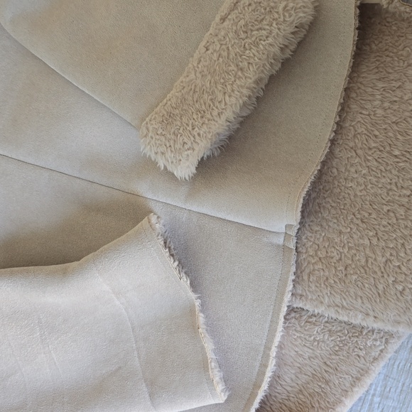 Oddy Faux Shearling & Faux Fur Cream Jacket Women's Size S - Picture 10 of 10